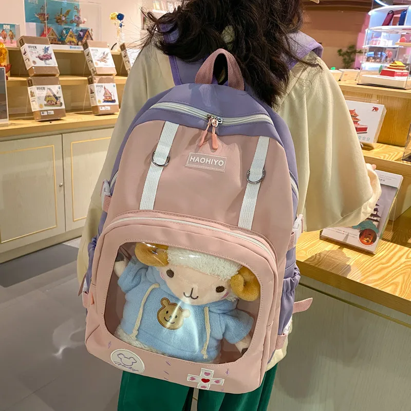 Сумка для боли ярких цветов, модный рюкзак большой емкости, Японский оригинальный рюкзак для отдыха на открытом воздухе, холщовая школьная сумка BG134