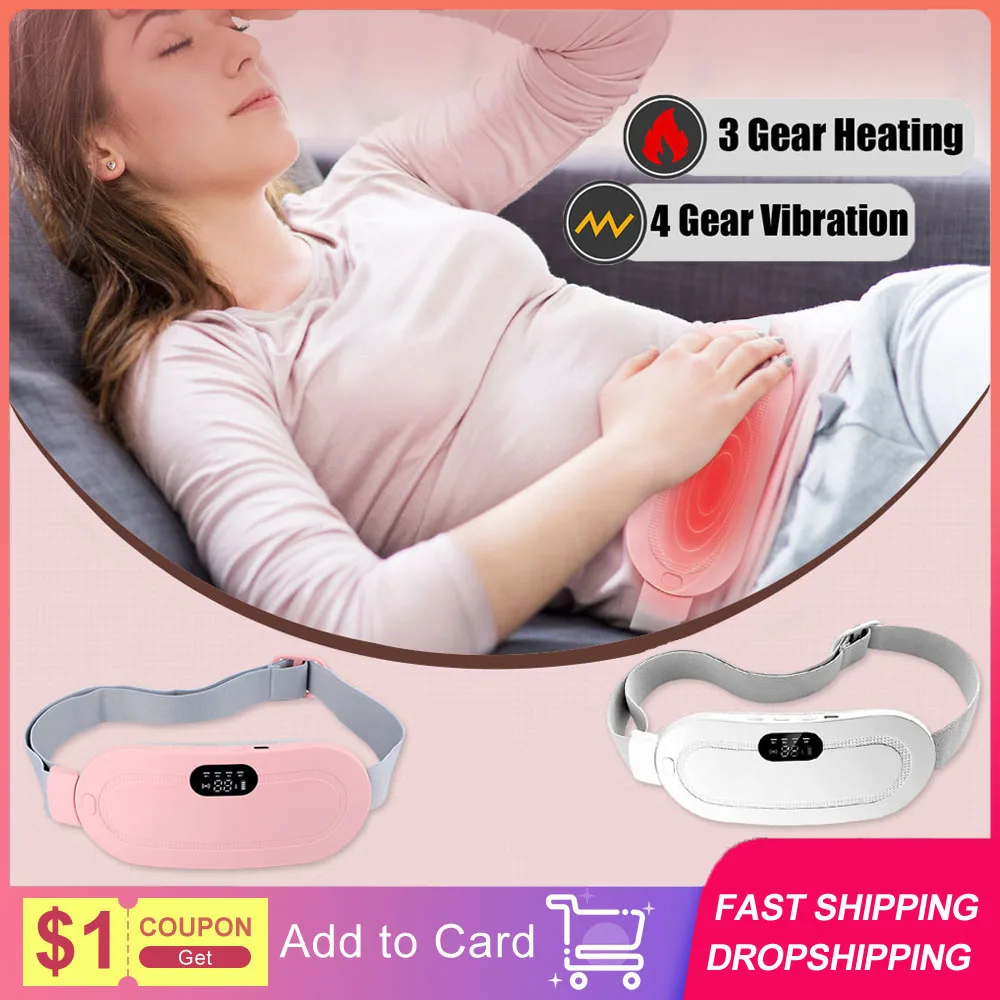 Менструальный нагревательный массажный коврик Lady Smart Warm Palace Belt Снимает менструальную боль В животе и талии, Электрический вибрационный массажный пояс