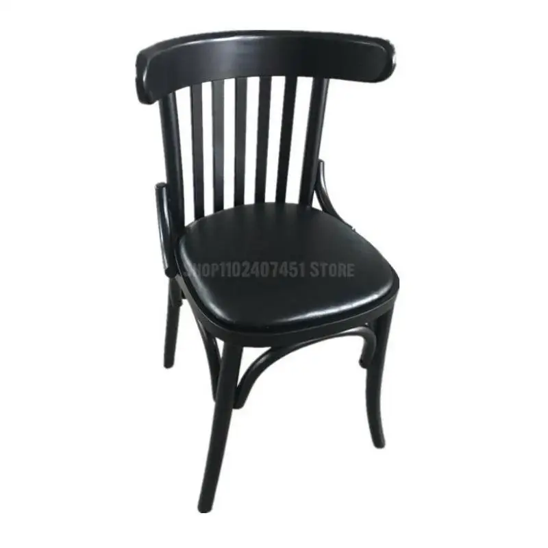 Американский новый обеденный стул из массива дерева Ханчжоу, белый, черный, стул для магазина чая с молоком, деревянный стул для кофейни qu, кожаное сиденье из дерева