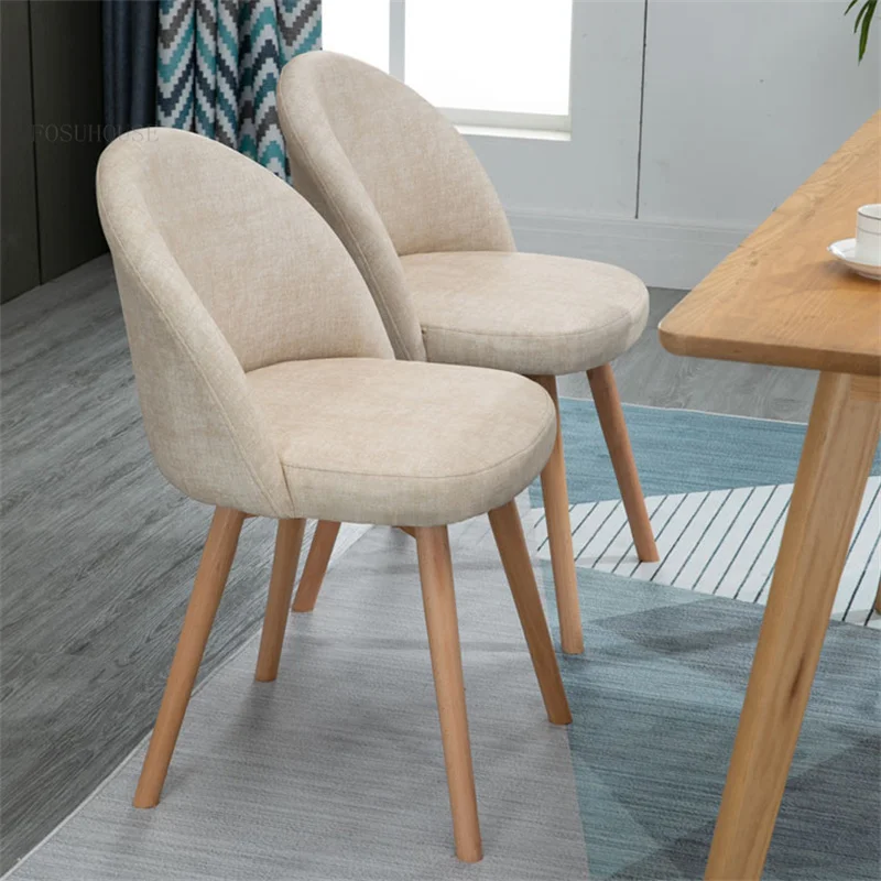 Кухонные обеденные стулья из скандинавской ткани Современный минималистичный Бытовой Обеденный стул Для отдыха Со спинкой Легкие Роскошные стулья для макияжа