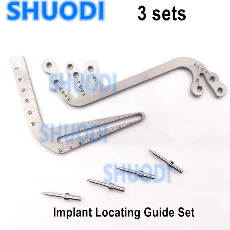3 комплекта направляющих для установки зубных имплантатов Направляющих для установки инструментов для имплантатов Угловая линейка Стоматологические инструменты автоклавируемые