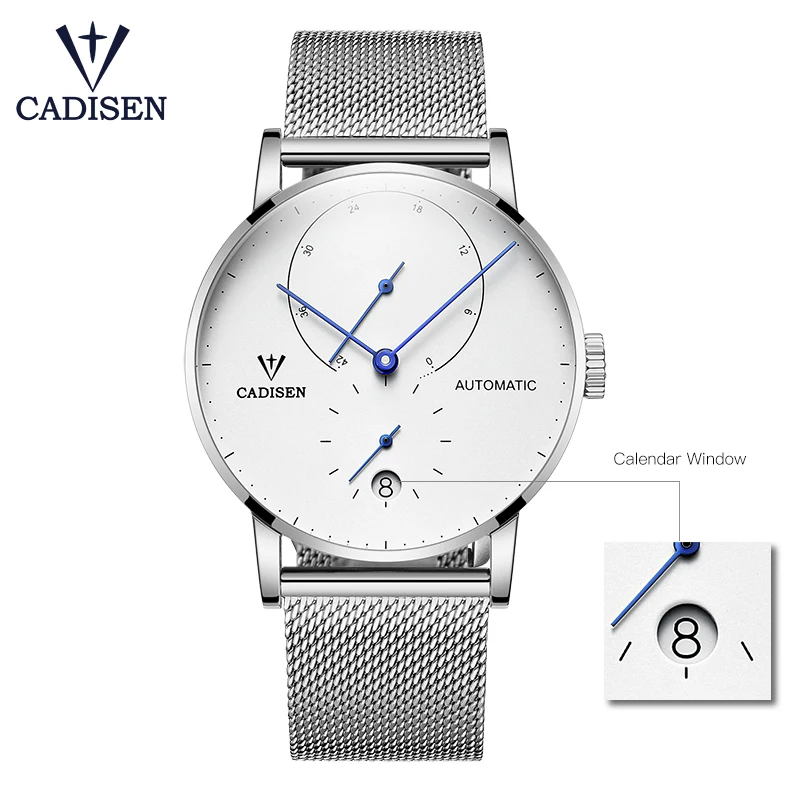 Мужские часы CADISEN с автоматическими механическими чайками, лучший бренд класса люкс, модные спортивные наручные часы, мужские водонепроницаемые часы для хранения энергии
