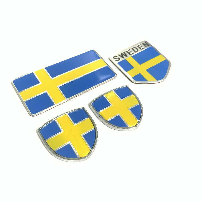 Автомобильные Наклейки Сплав Наклейка Щит Украшение Эмблема Шведский Флаг Значок Для Volvo Scania Saab 9 3 5 93 Xc60 Xc90 Автоаксессуары