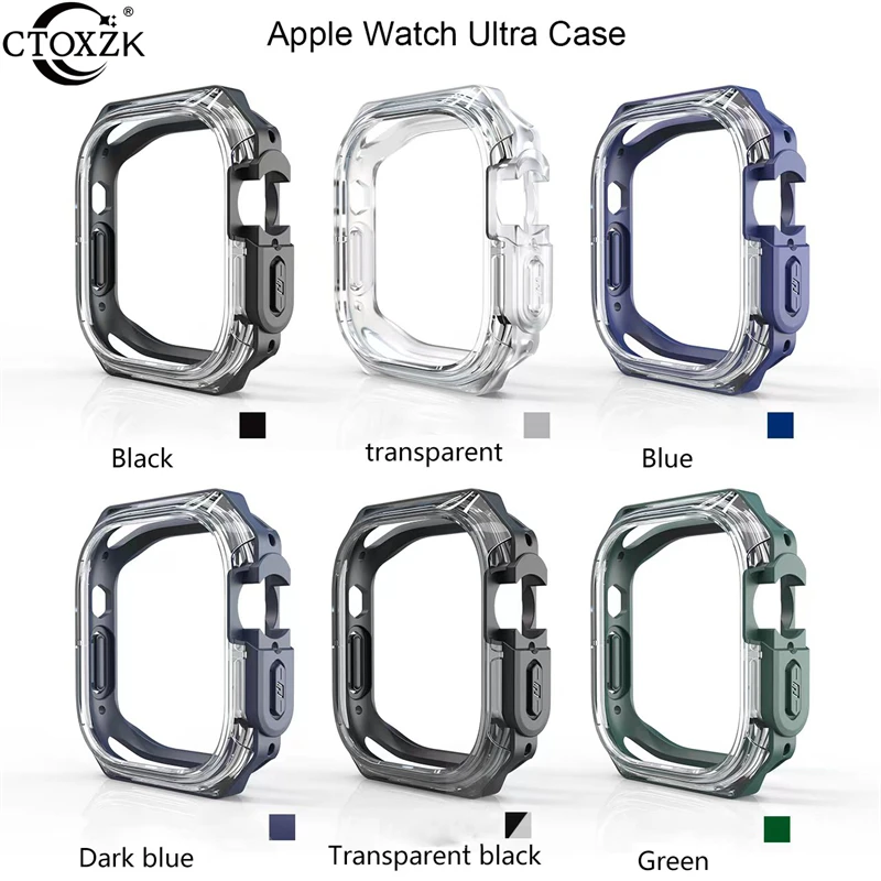 Жесткий силиконовый бронированный полый чехол для Apple Watch Ultra Band 49-мм рамка, защитный бампер для iwatch серии Ultra Аксессуары