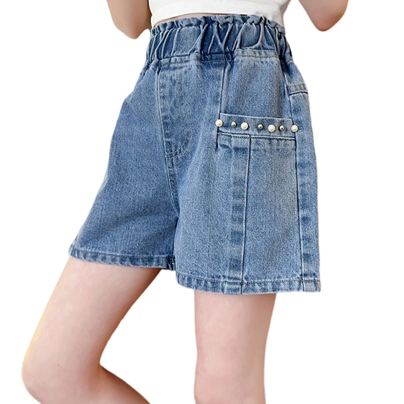 Летние джинсы для девочек, однотонные джинсы для девочек, джинсы в повседневном стиле для детей, детская одежда для подростков 6 8 10 12 14